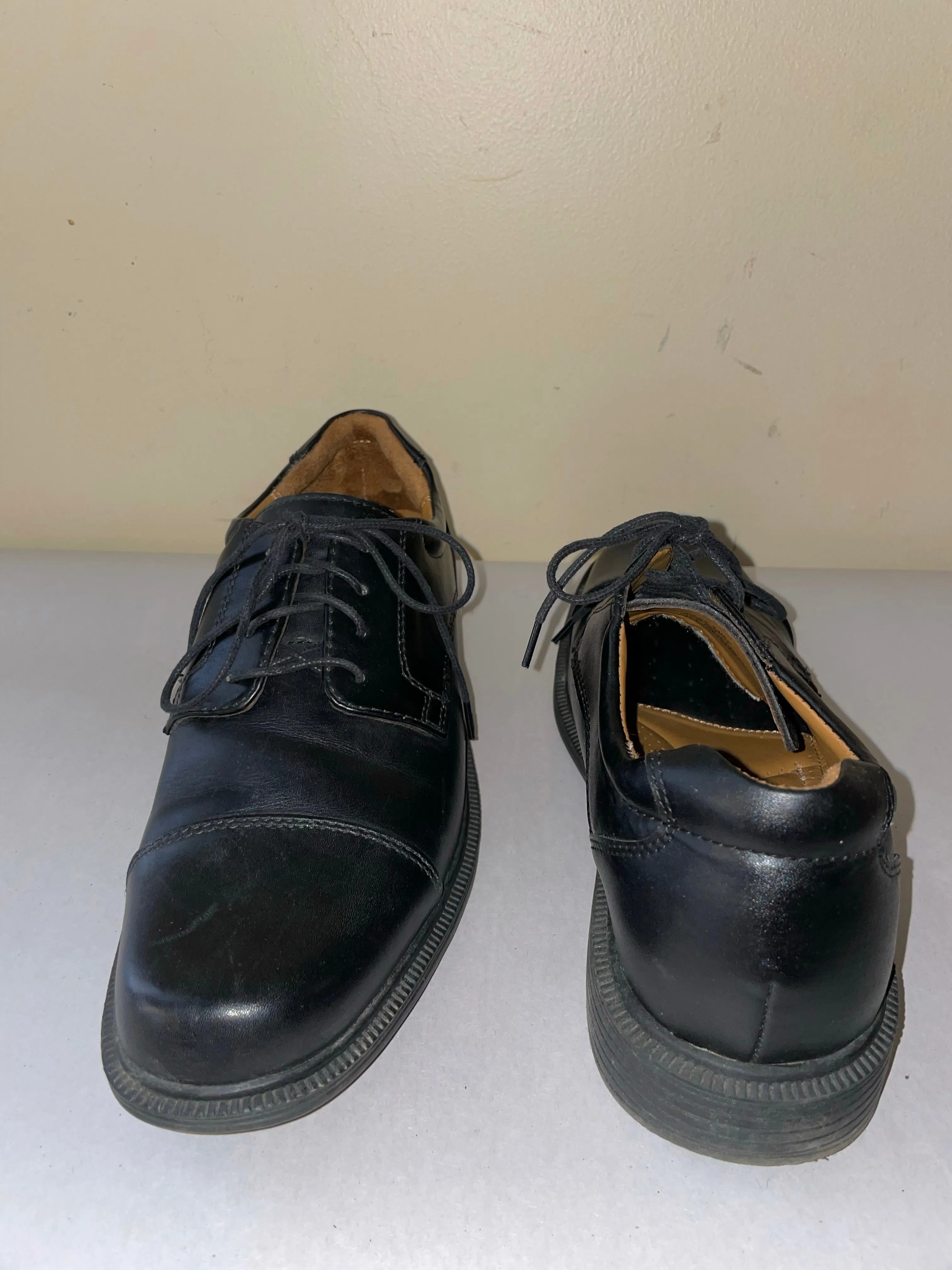 € Mens CROFT & BARROW Core Black Oxford Dress Shoes Sz 8M Lace Up Round Toe