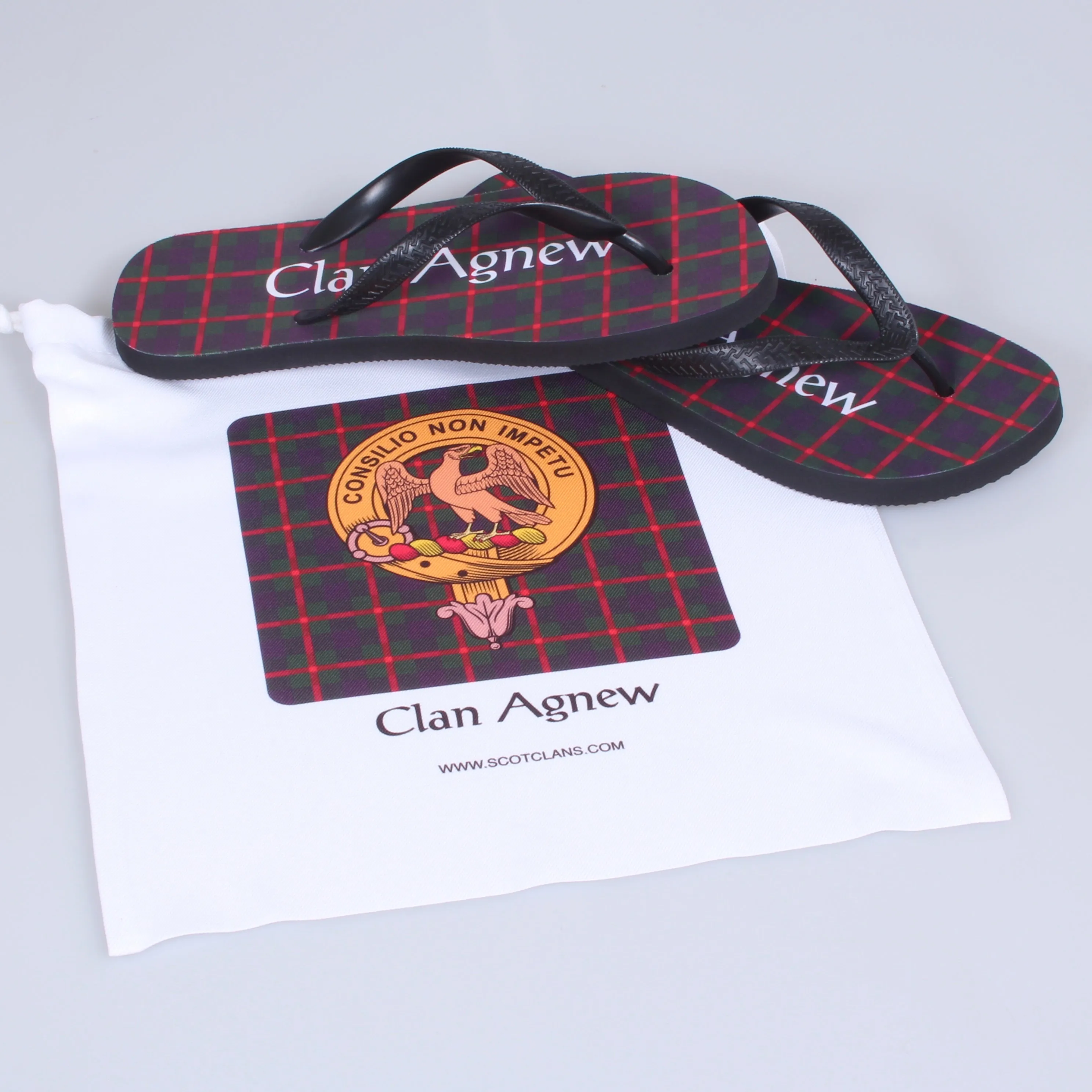 Agnew Tartan Flip Flops With Matching Bag