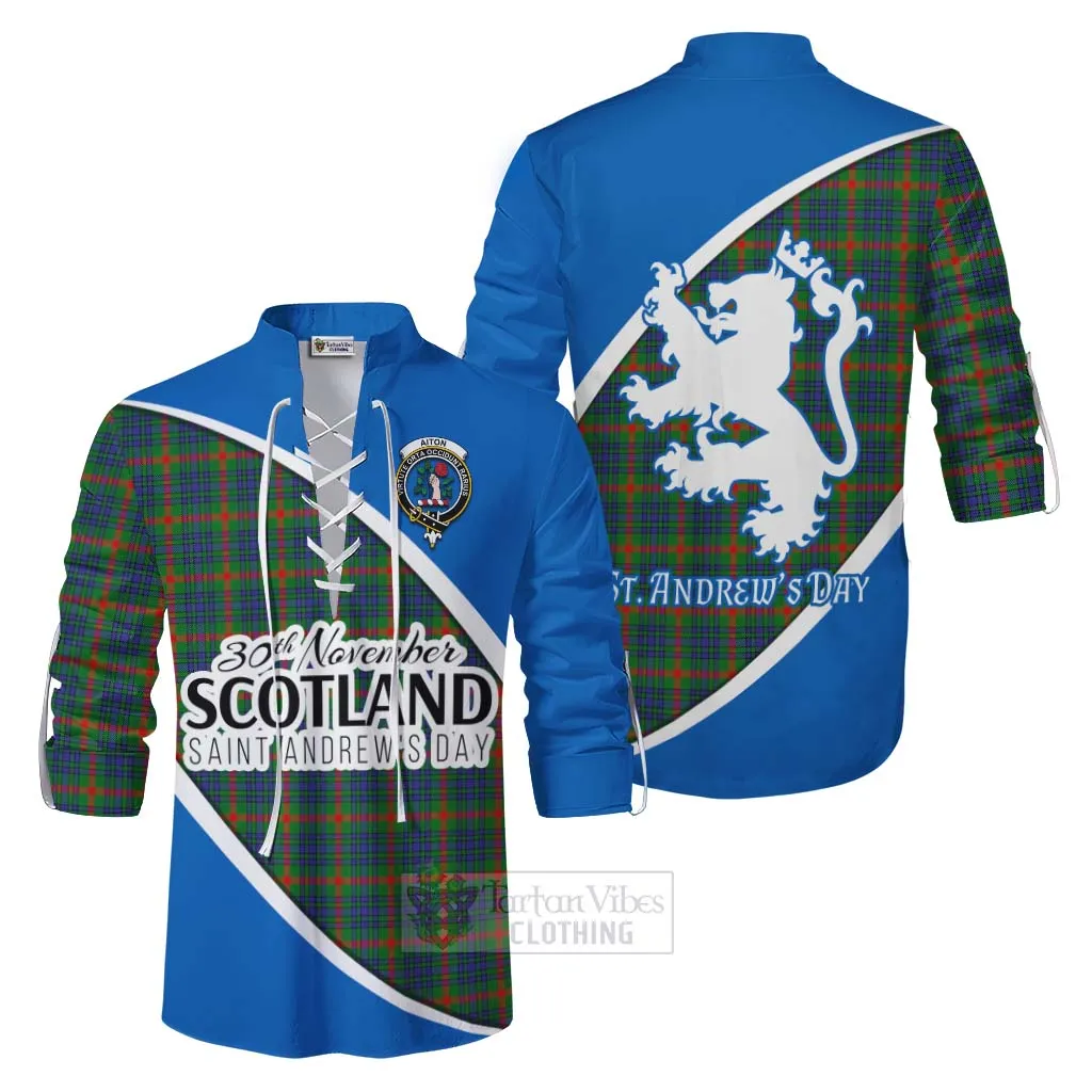 Aiton Family Crest Tartan Ghillie Kilt Shirt Celebrate Saint Andrew's Day in Style