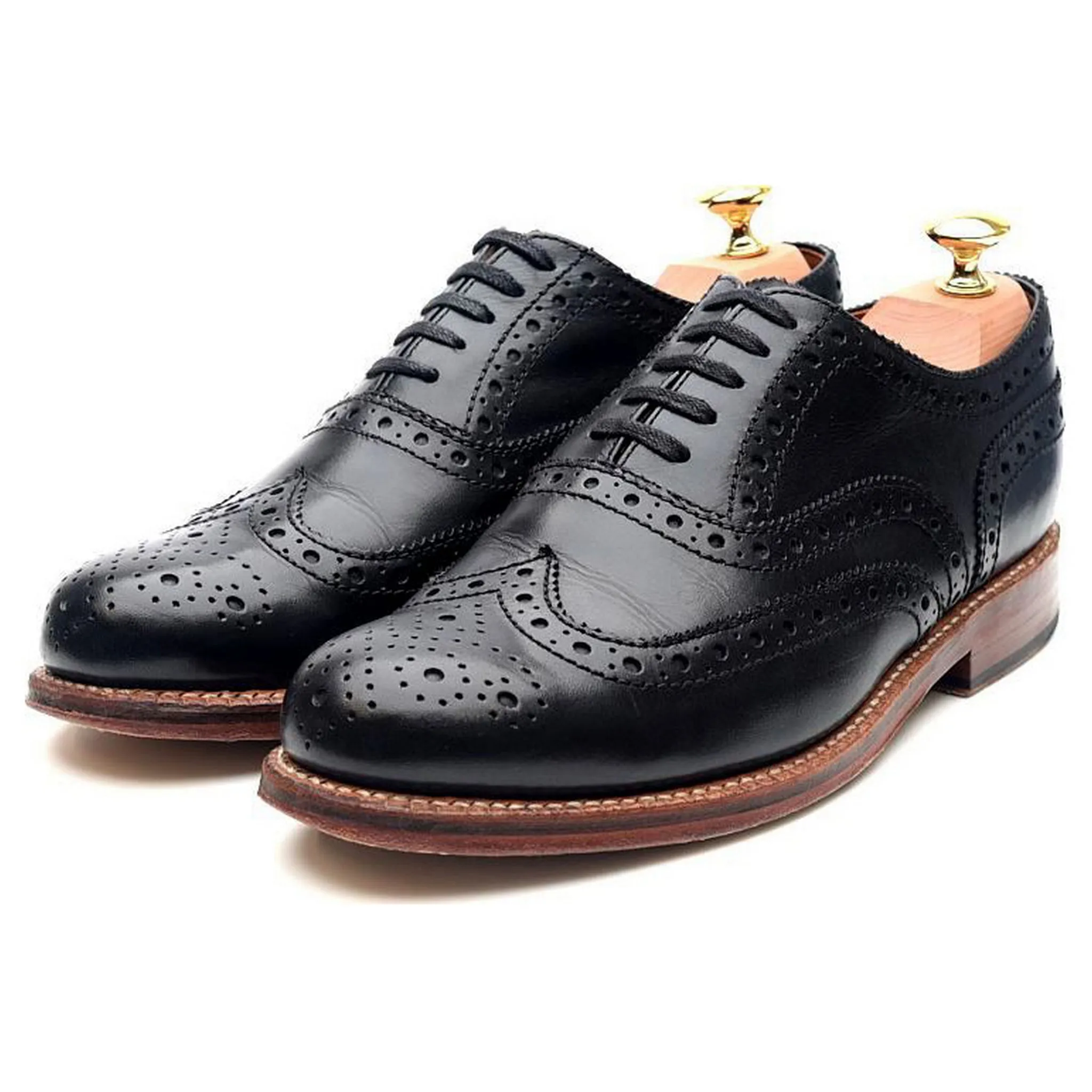 'Angus' Black Leather Brogues UK 6 G