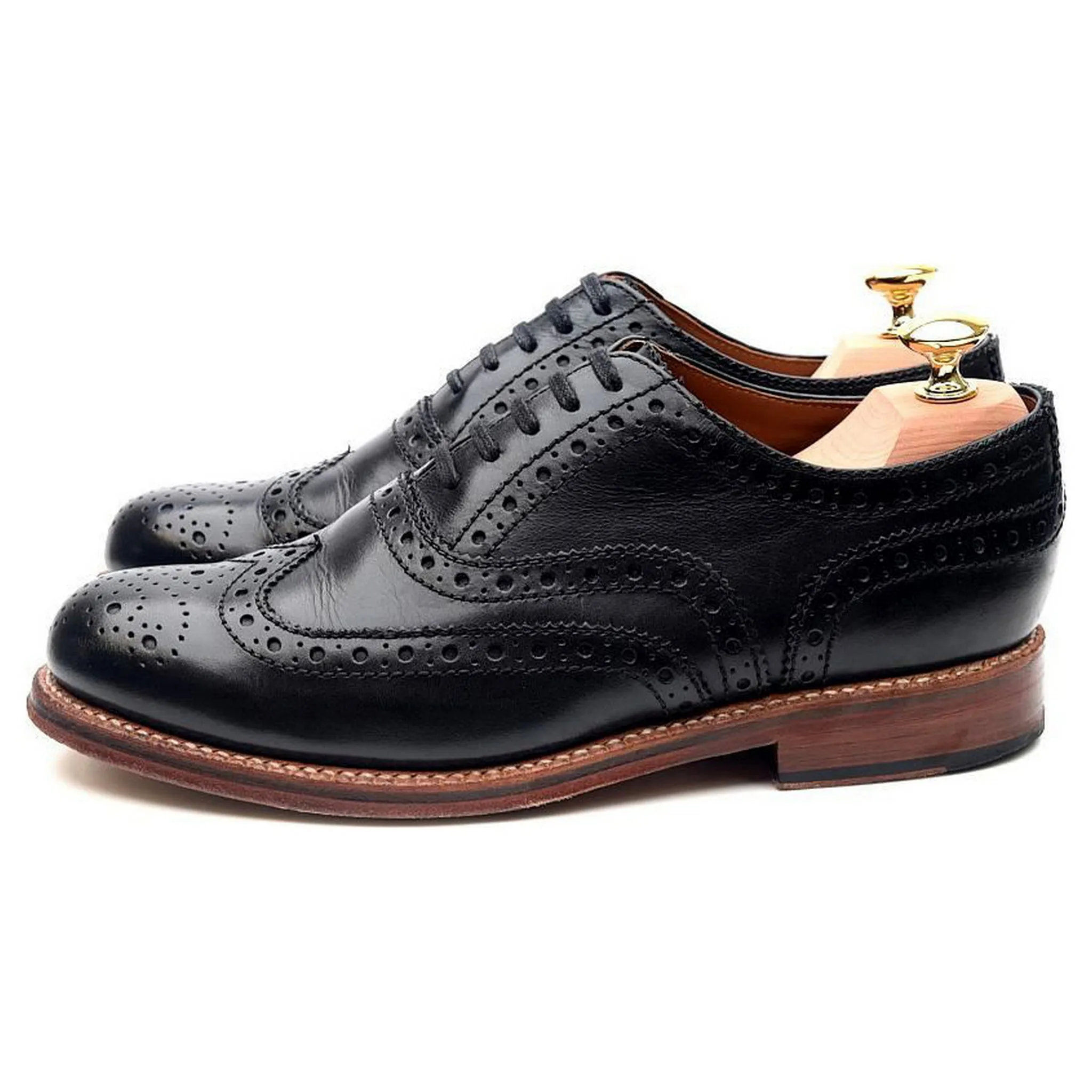 'Angus' Black Leather Brogues UK 6 G