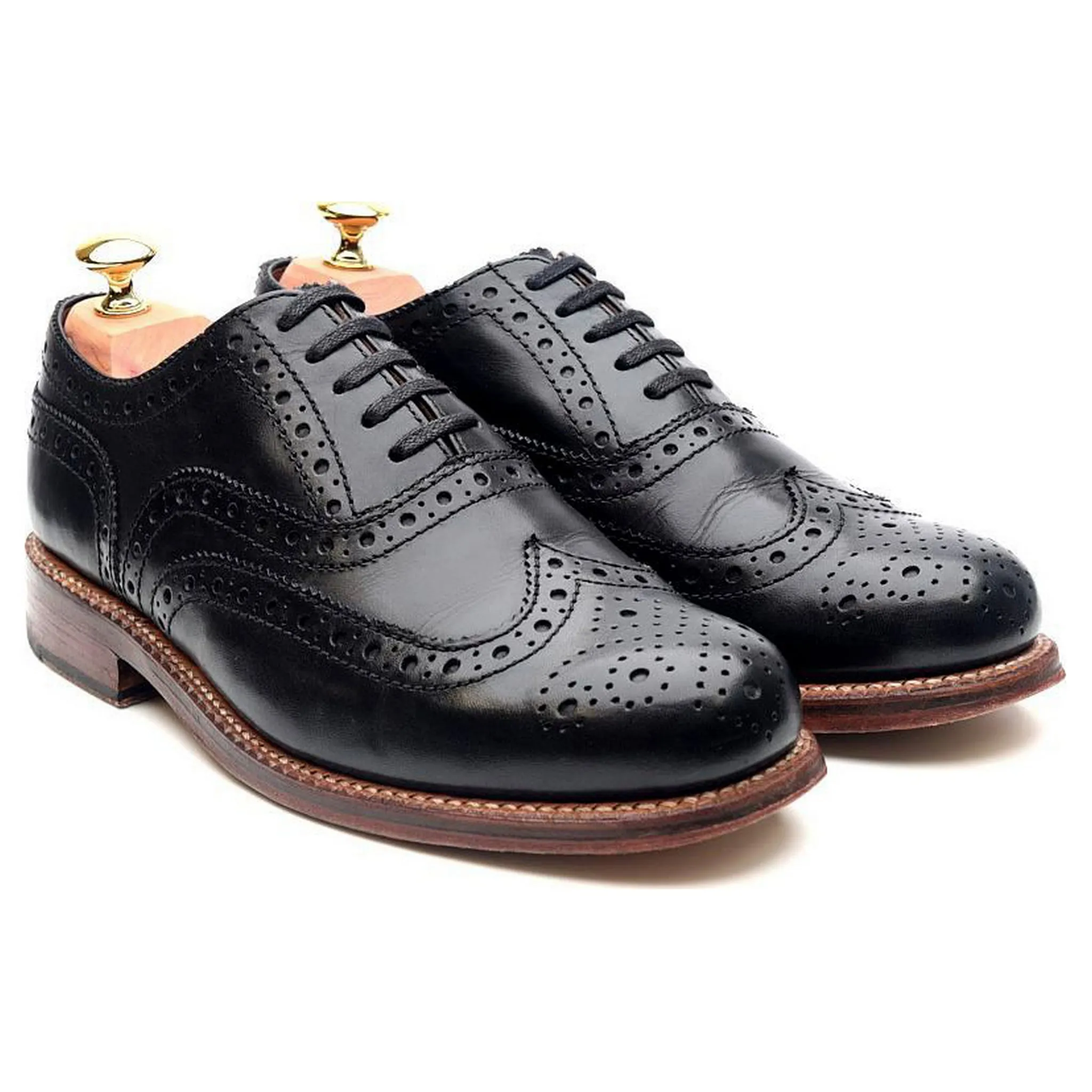 'Angus' Black Leather Brogues UK 6 G