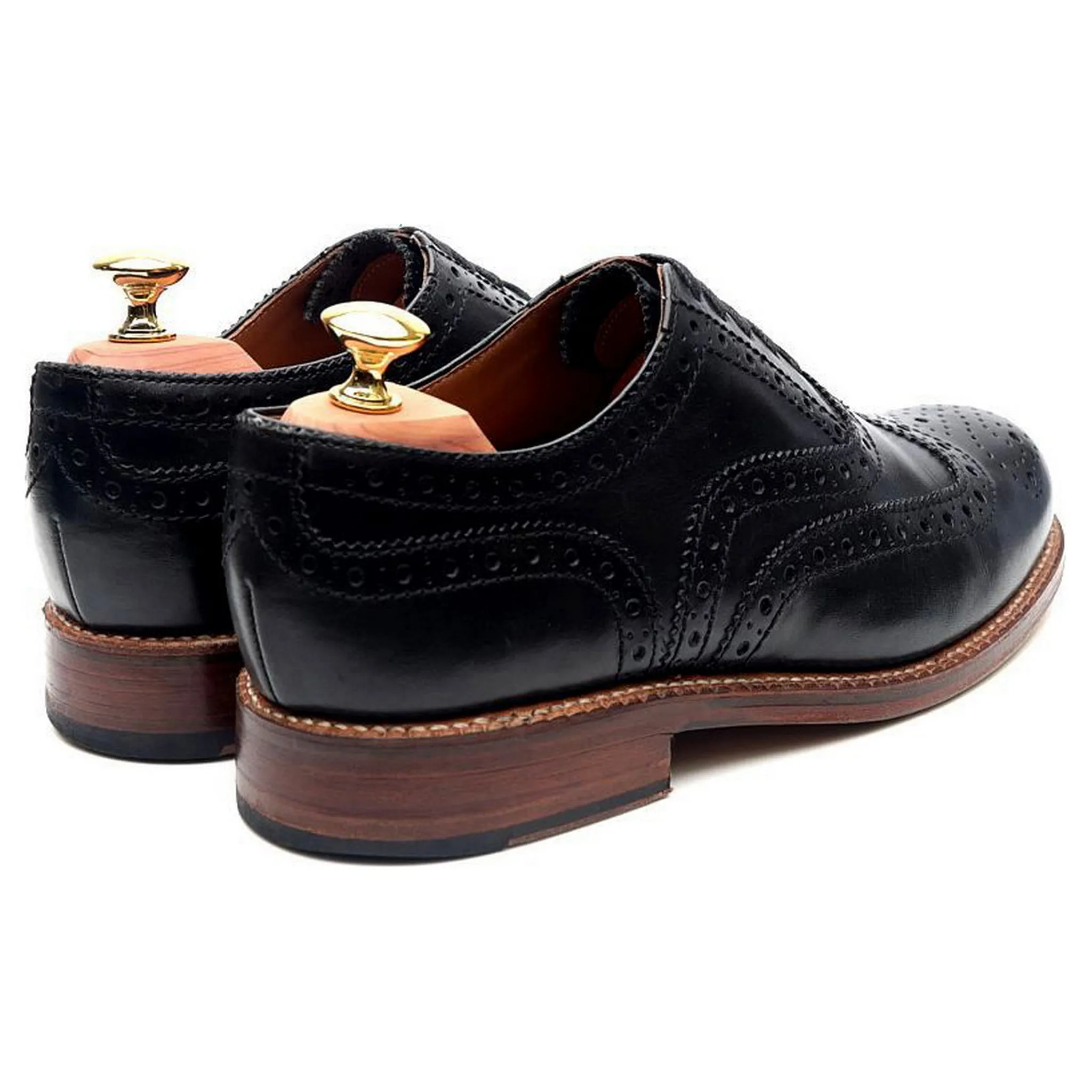 'Angus' Black Leather Brogues UK 6 G