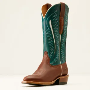 Ariat Women's Rust Futurity Limited J-Toe Western Boots with Dark Green Tops