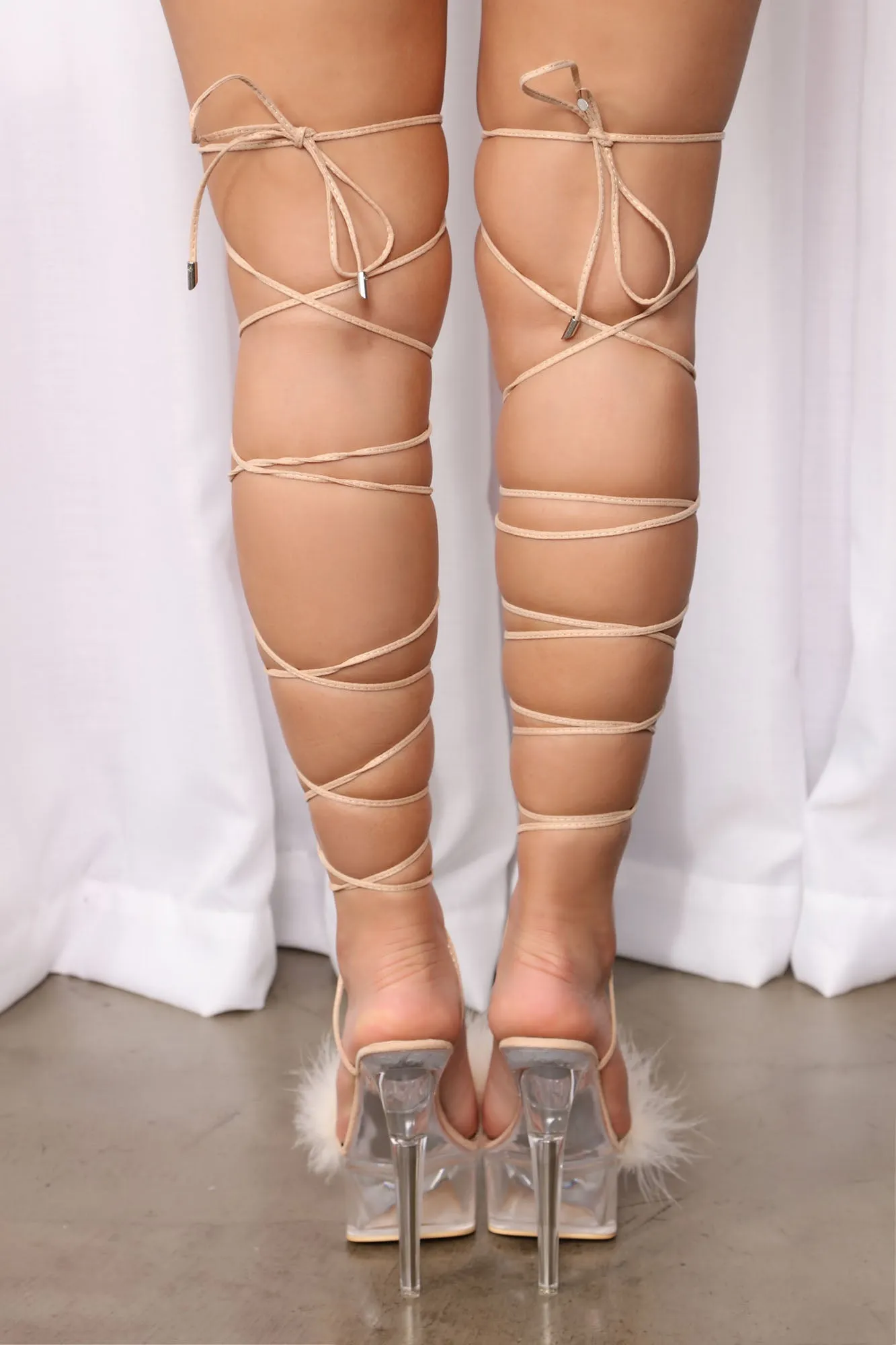 Back And Better Extreme Platform Heels - Nude