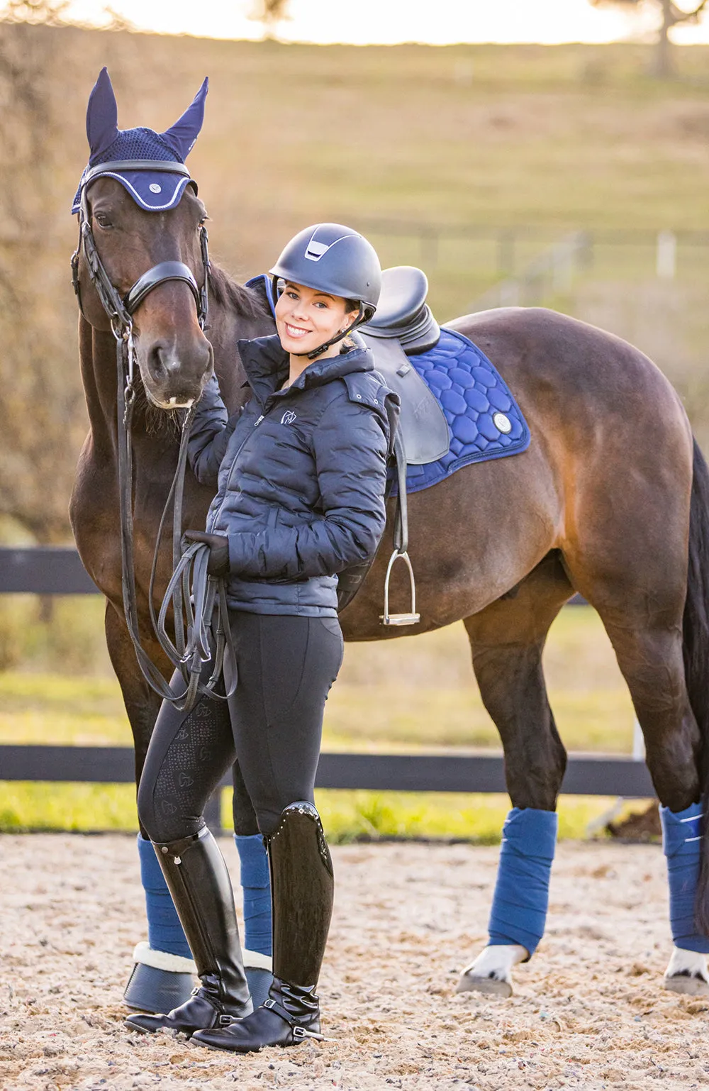 BARE Luxe Sport Saddle Pad - Dressage Cut - Blue