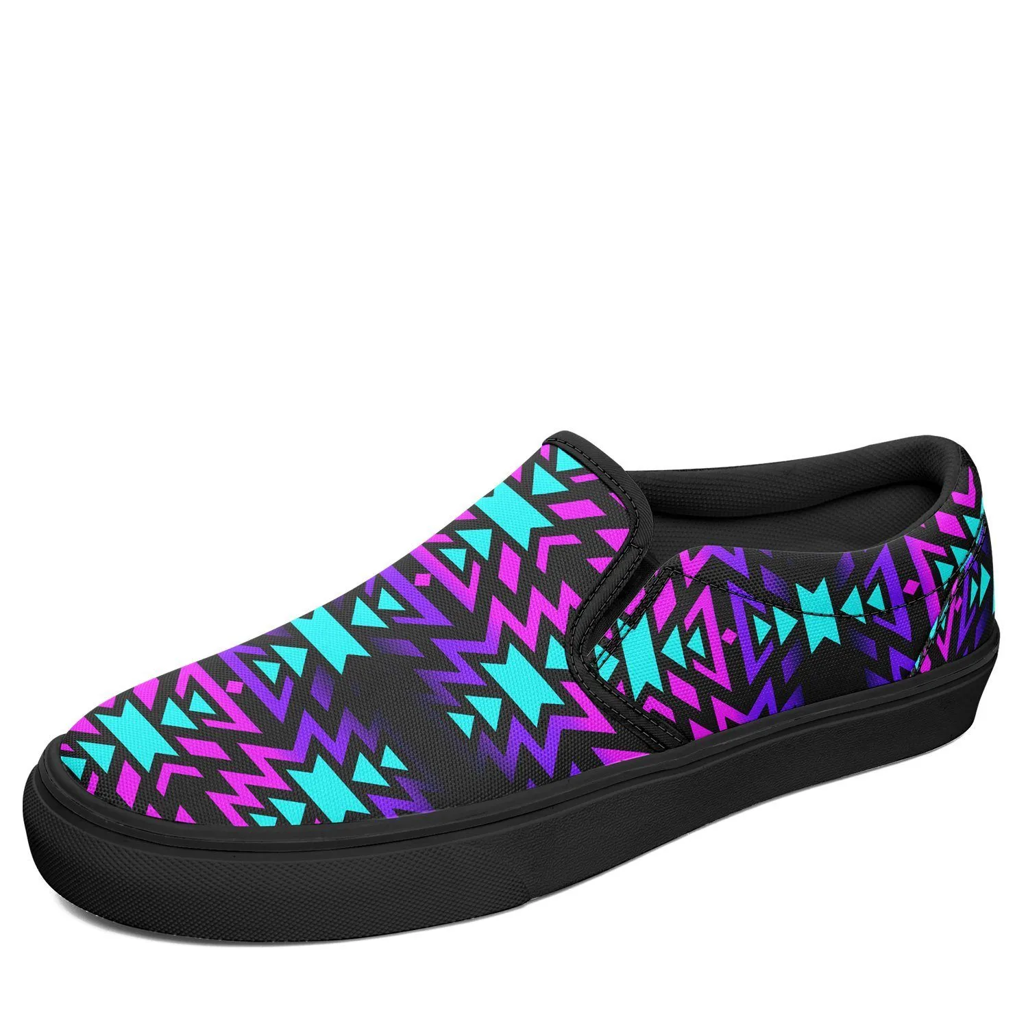 Black Fire Winter Sunset Otoyimm Kid's Canvas Slip On Shoes