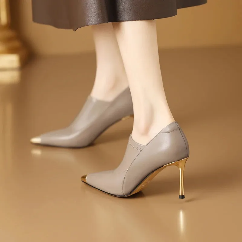 Classic Moves Solid Color Slip-On Stiletto Heels