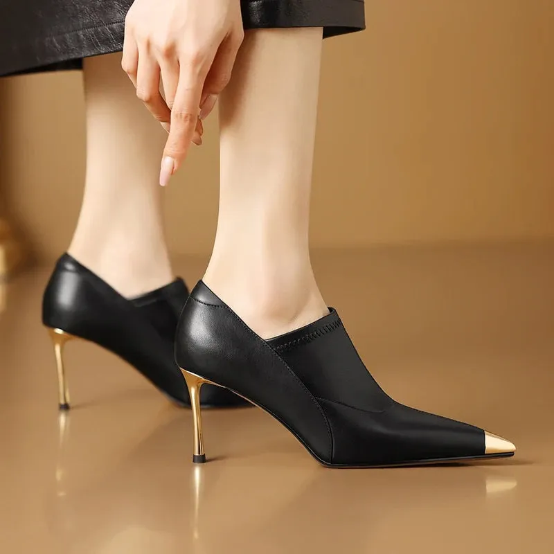 Classic Moves Solid Color Slip-On Stiletto Heels