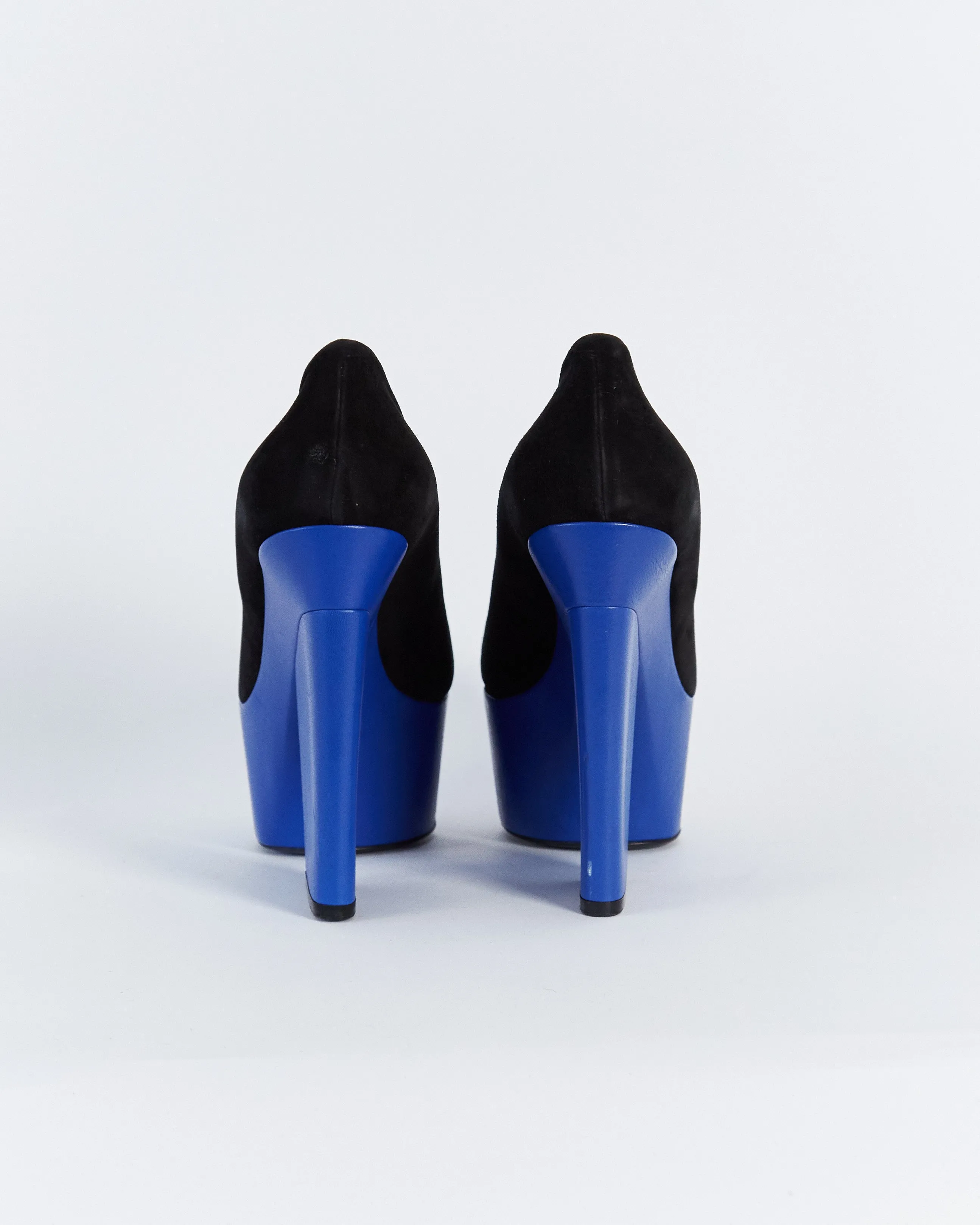 Céline spring '12 platform pumps, black & blue, 39