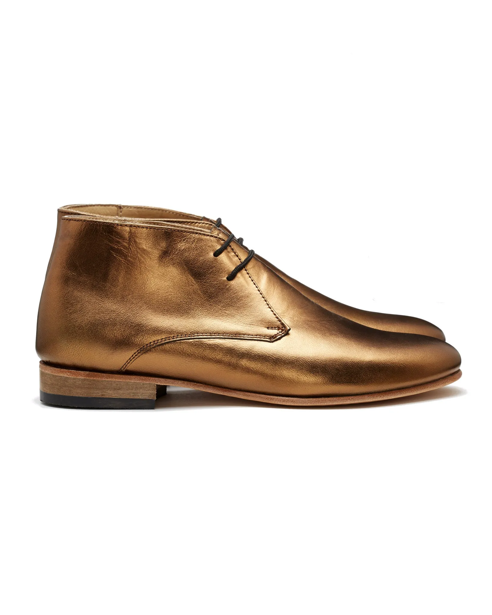 Dieppa Restrepo Lupe Flat Ankle Boot |  Leather Bronze Metallic - FINAL SALE