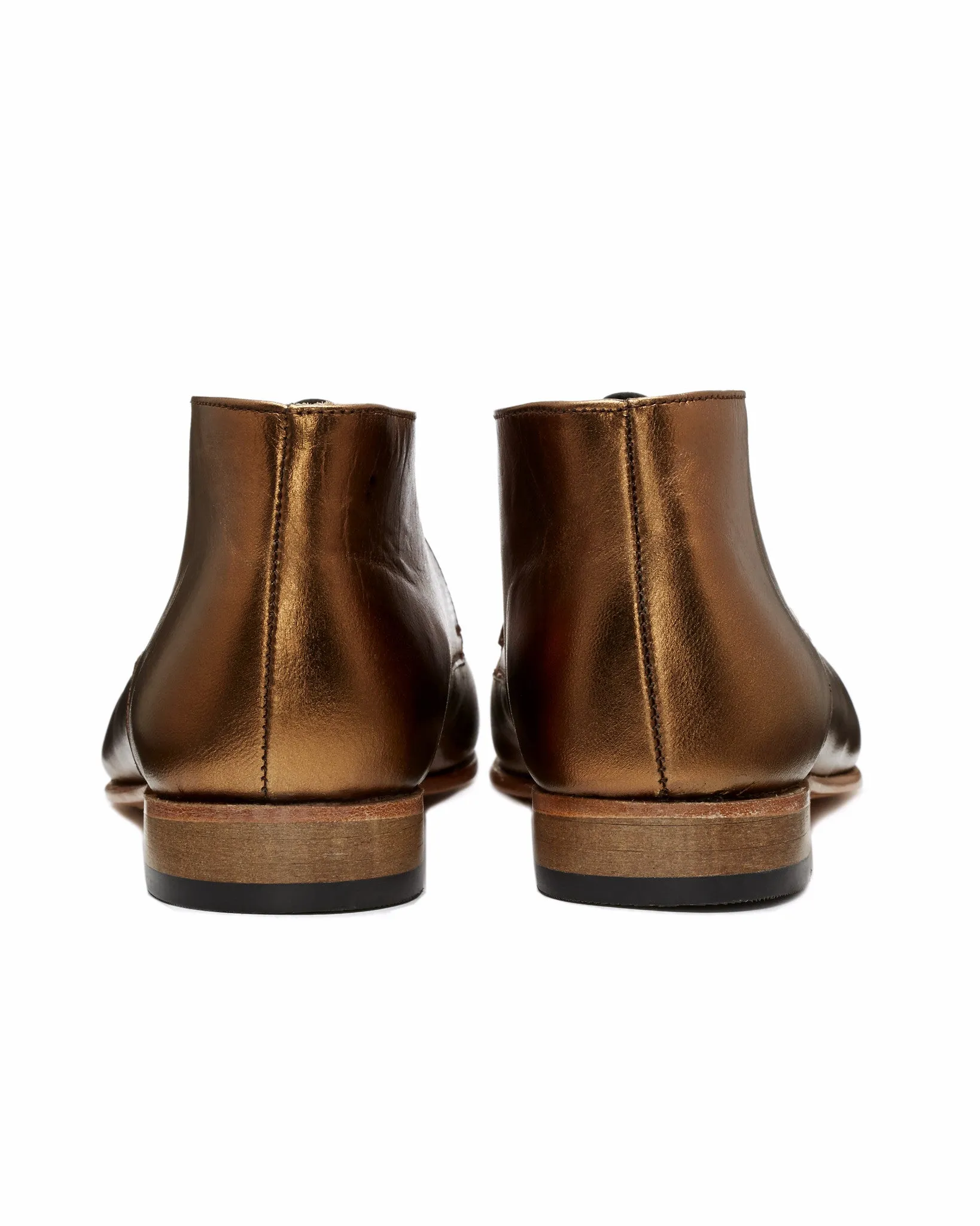 Dieppa Restrepo Lupe Flat Ankle Boot |  Leather Bronze Metallic - FINAL SALE