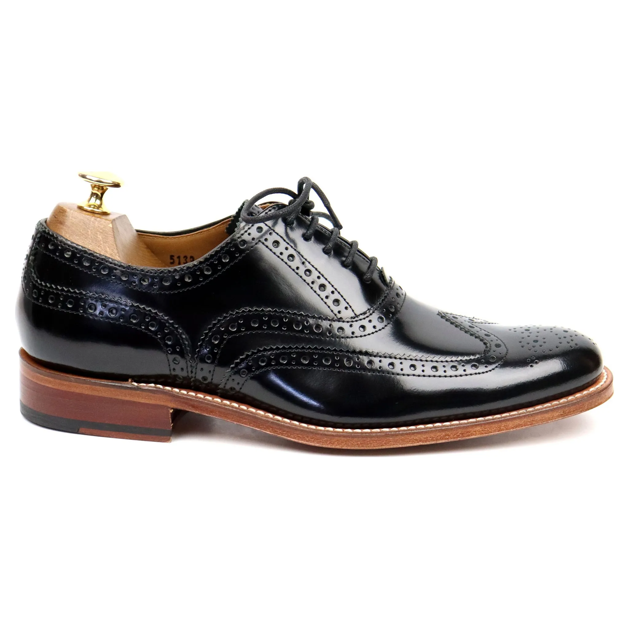 'Dylan' Black Leather Brogues UK 6 F