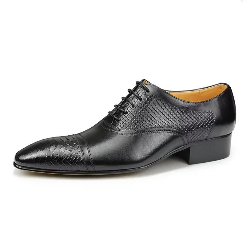 Elegant Custom Brogue Leather Lace-up Wedding Shoes