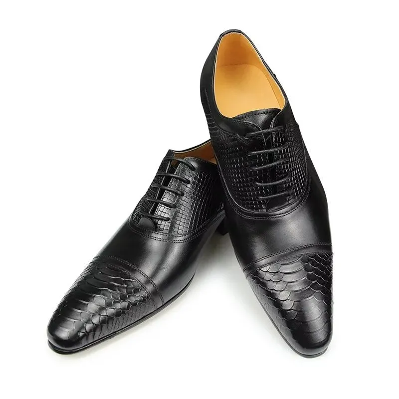 Elegant Custom Brogue Leather Lace-up Wedding Shoes