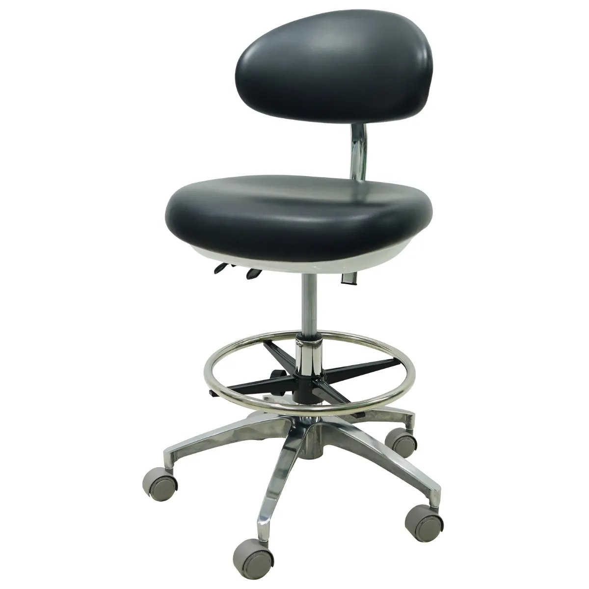 Ergonomic Medical or Dental Operator Chair with Concave Backrest and Footrest