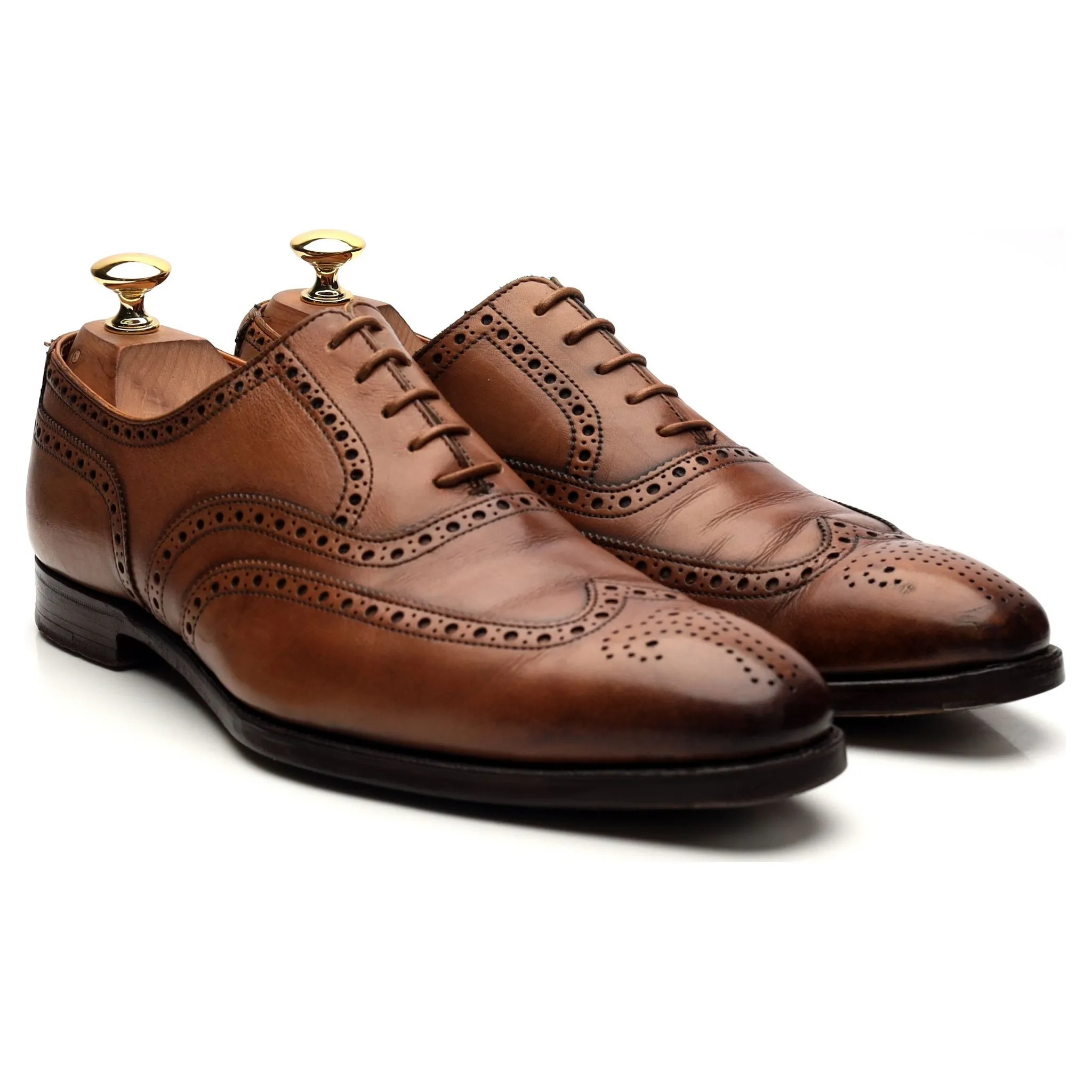 'Fairford' Tan Brown Leather Oxford Brogues UK 6.5 E