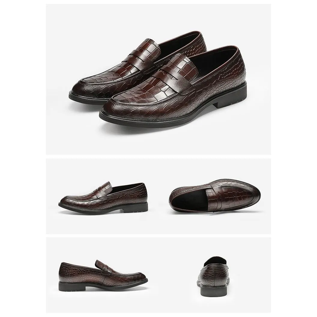 GatorLux Exotic Leather Slip-on Brogue Loafers