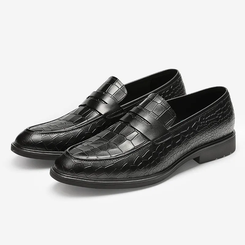 GatorLux Exotic Leather Slip-on Brogue Loafers