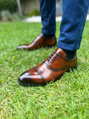 HANDMADE BROWN LEATHER BROGUE