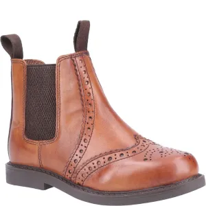 Kids Nympsfield Brogue Pull On Chelsea Boots Tan