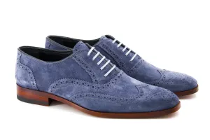 Madrid Brogue Dress Shoes - Blue Suede