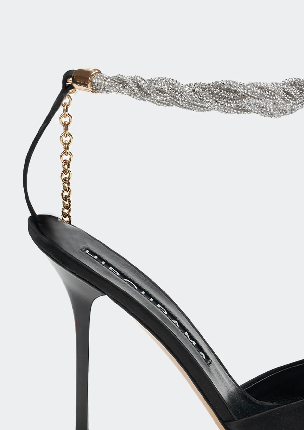 Mila Crystal-Studded Strap Stiletto Heel