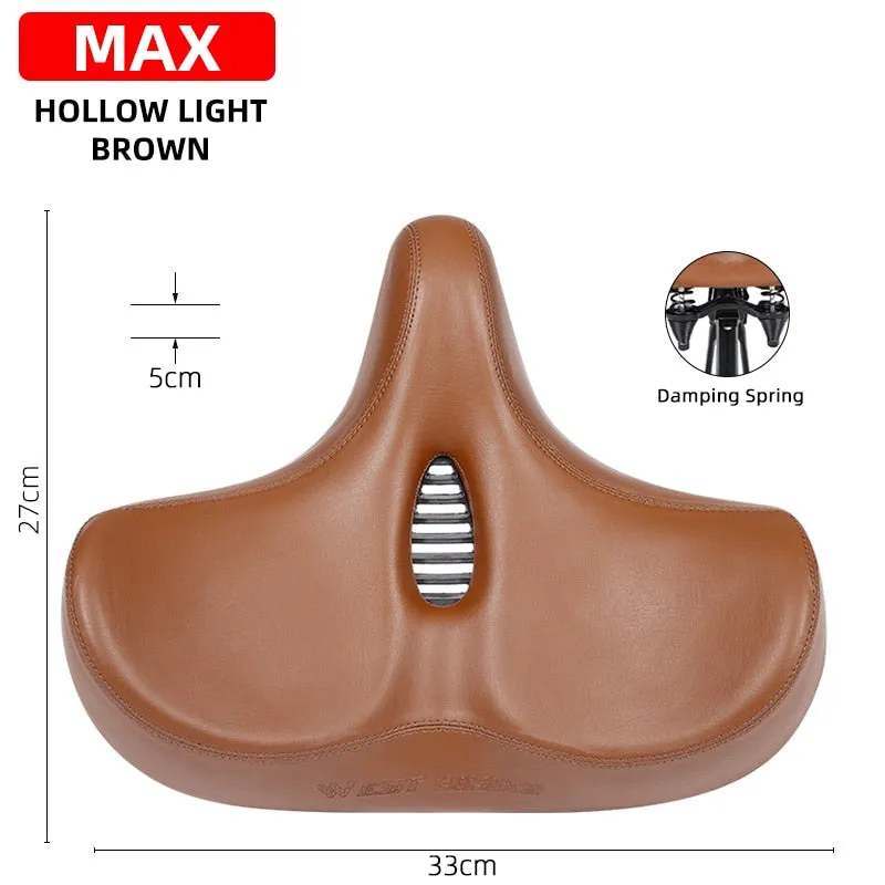 MTB Saddle Wide Ergonomic Comfortable Bicycle Spring Damping Saddle Cruiser Electric Bike Thick Memory Seat Cushion