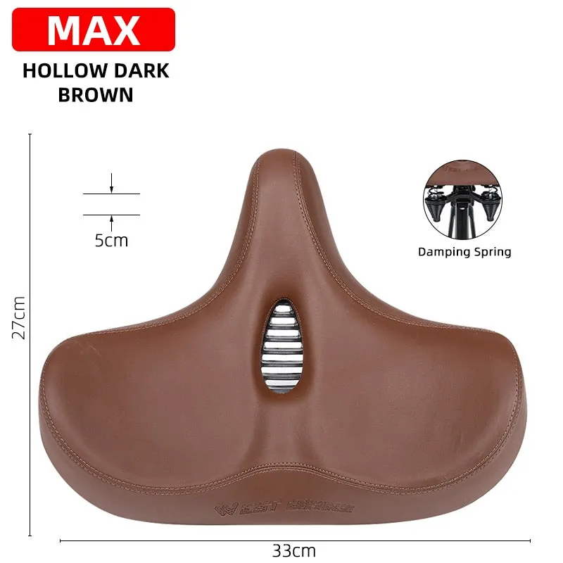 MTB Saddle Wide Ergonomic Comfortable Bicycle Spring Damping Saddle Cruiser Electric Bike Thick Memory Seat Cushion