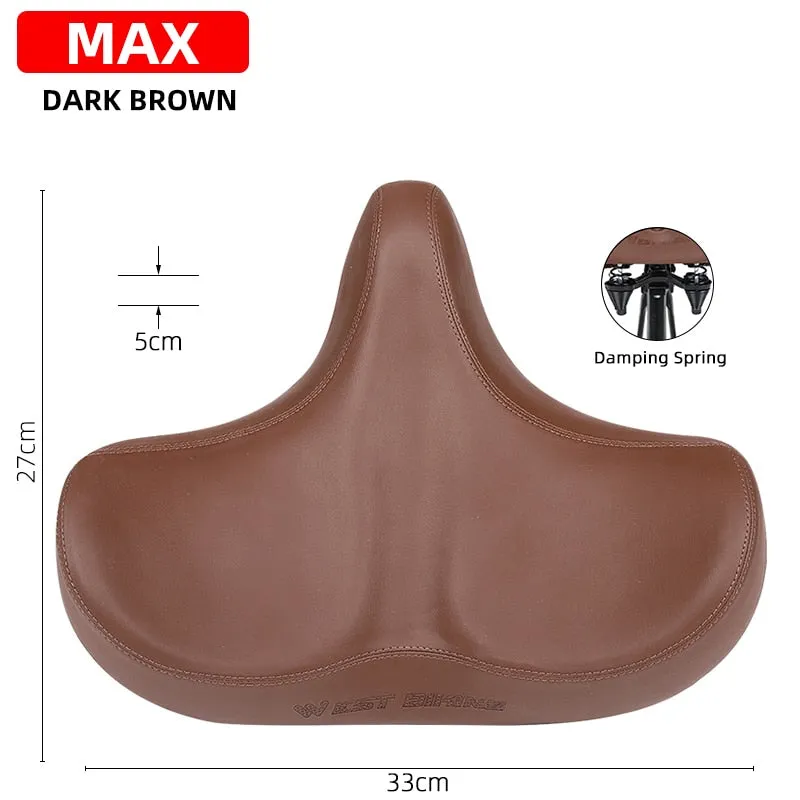 MTB Saddle Wide Ergonomic Comfortable Bicycle Spring Damping Saddle Cruiser Electric Bike Thick Memory Seat Cushion