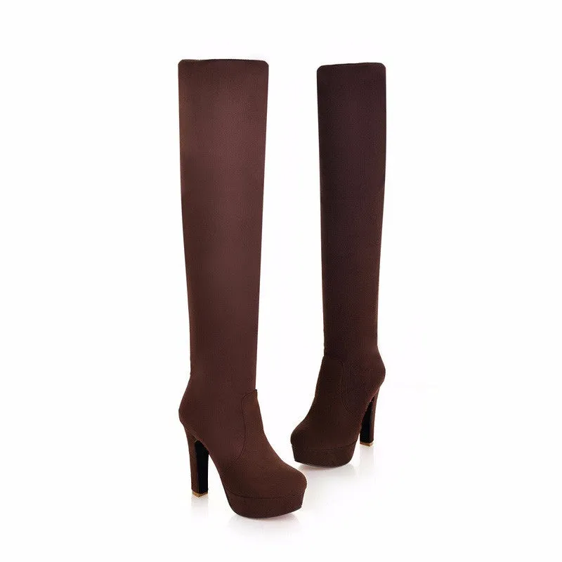 New Women Boots Sexy Fashion Over the Knee Boots Sexy Thin Square Heel Boot Platform Woman Shoes