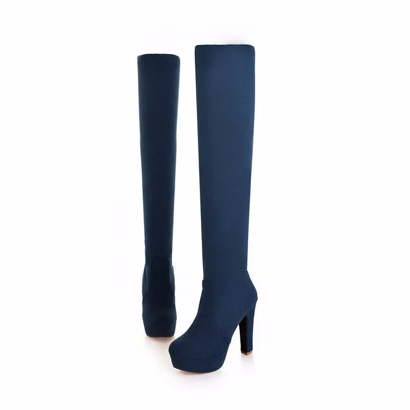 New Women Boots Sexy Fashion Over the Knee Boots Sexy Thin Square Heel Boot Platform Woman Shoes