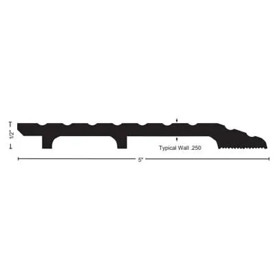 NGP 325HD MILL Heavy Duty Half Saddle Threshold, 1/2" High, 5" Wide, 10,000 LB Load Test, Mill Aluminum Finish