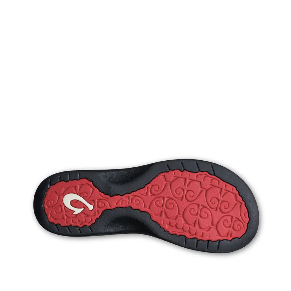 OluKai Women's Ohana Thong Sandal in Lehua Flower Red/Onyx