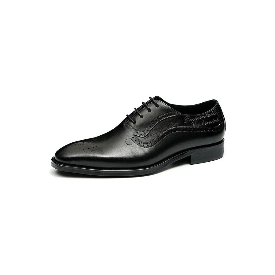 Opulent Carved Brogue Pointed Toe Lace-ups