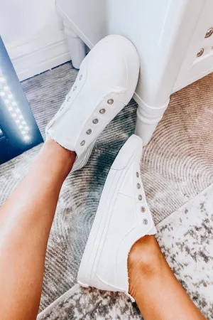 Playful Slip On Sneakers - White