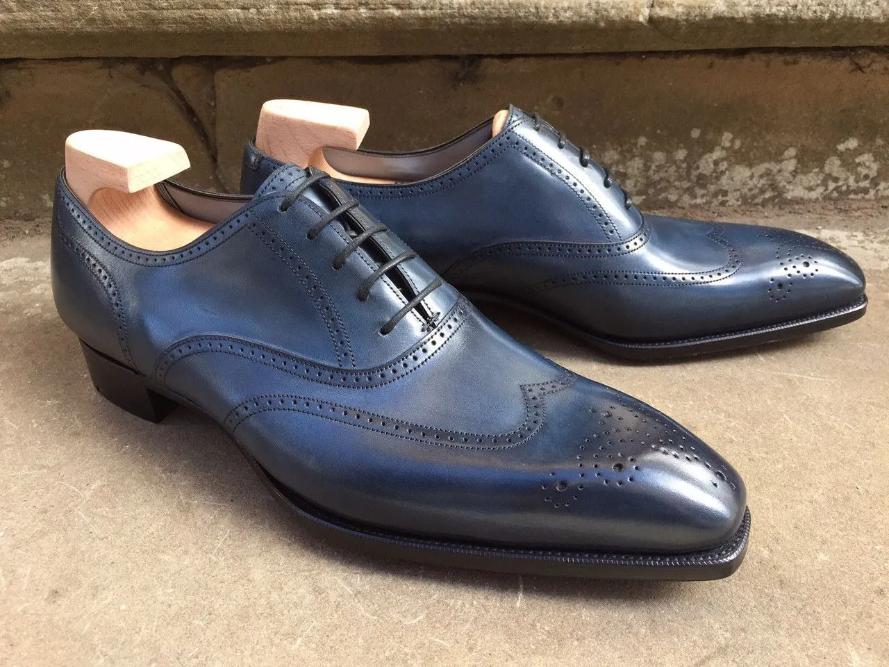 "Mitchell" in Midnight Blue Calf - Deco