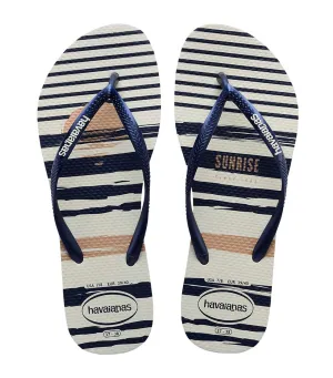 Slim Nautical Flip Flops Blanco/ Marinho/Blanco