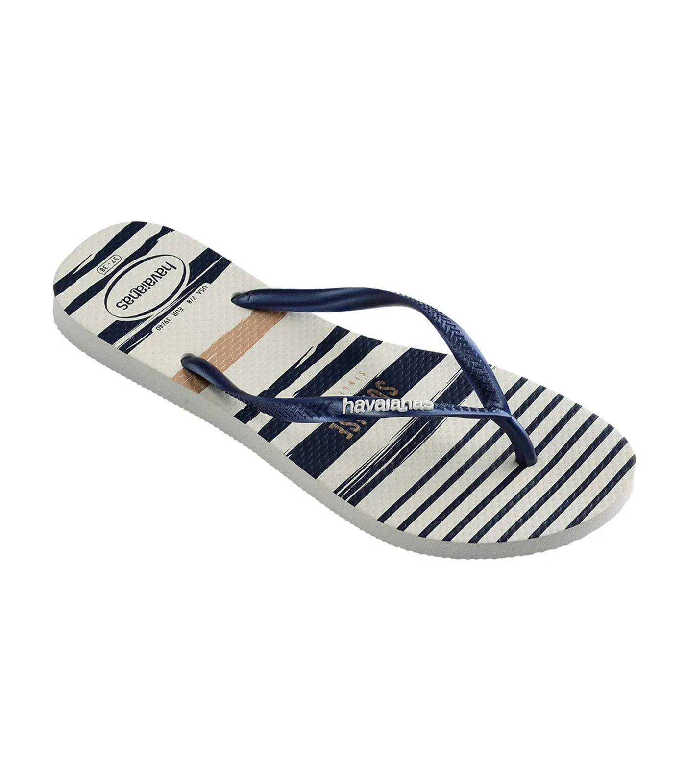 Slim Nautical Flip Flops Blanco/ Marinho/Blanco