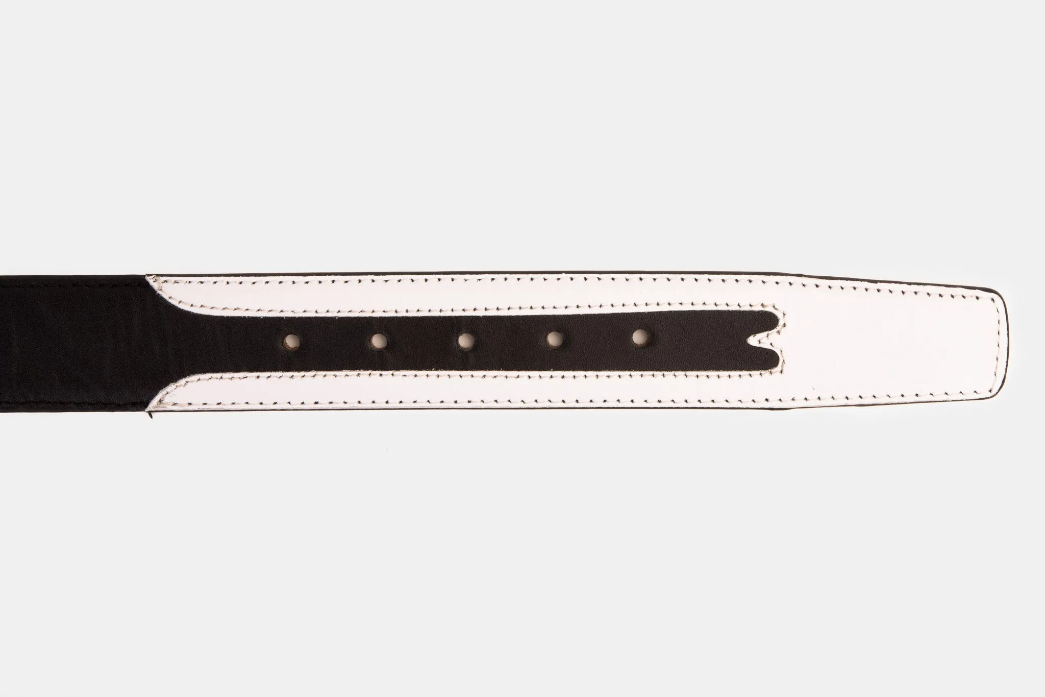 The Neiva Black/White Leather Belt