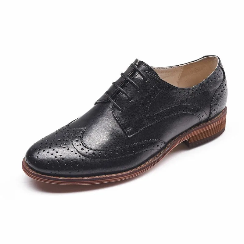 Vintage-Inspired Casual Lace-up Oxford Vegan Leather Shoes