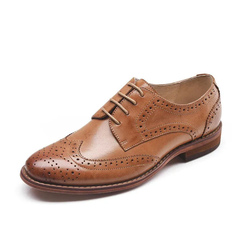 Vintage-Inspired Casual Lace-up Oxford Vegan Leather Shoes