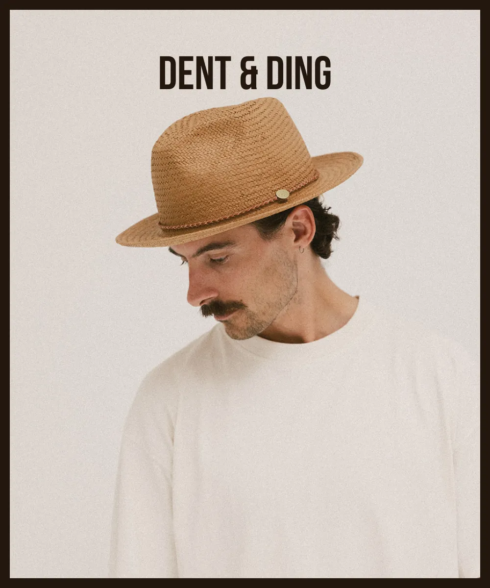 WYNWOOD STRAW FEDORA SUN HAT– DENT/DING